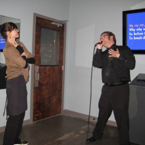 Jamie S. Rich and Delilah Jamie S. Rich sings to Delilah