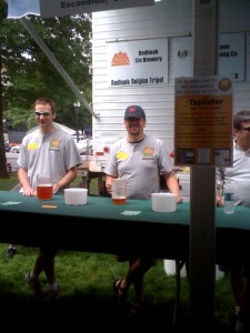 Happily Pouring Beer at The Brewers Fest