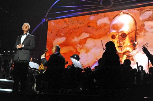 Actor Anthony Daniels narrates a portion of the story from the films onstage during Star Wars™: In Concert. 
